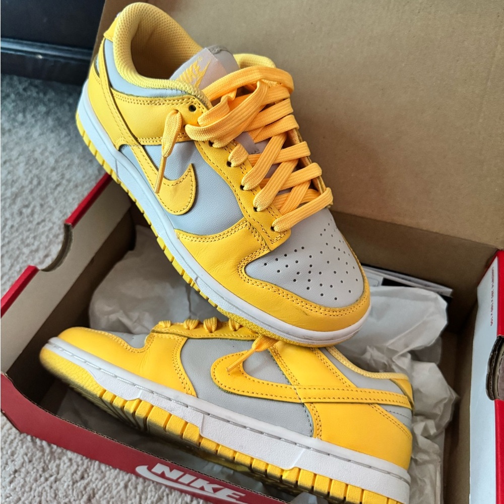Nike Yellow and Gray Dunks